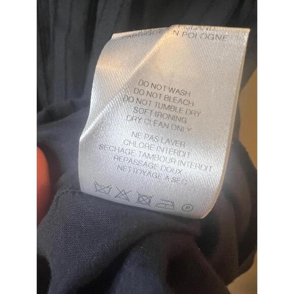 IRO Sigrid Dress V Neck 3/4 Sleeves Elastic Waist Sheer Striped Dress Medium - Picture 7 of 10